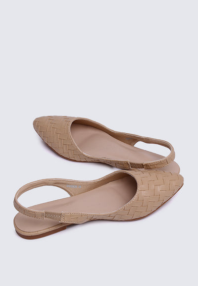 Kate Plait Comfy Ballerina In Tan