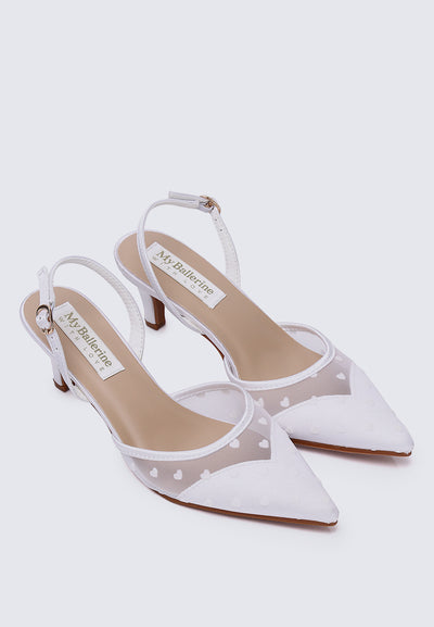 With Love Comfy Heels In White