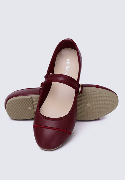 Roan Comfy Ballerina  In Maroon