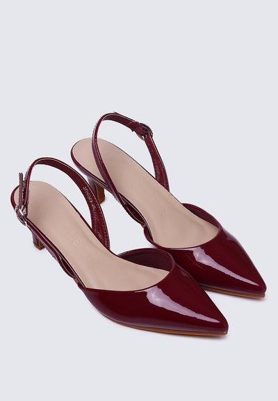 Vicky Comfy Heels In Burgundy