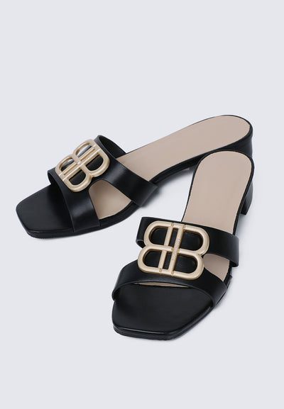 Berorica Comfy Heels In Black