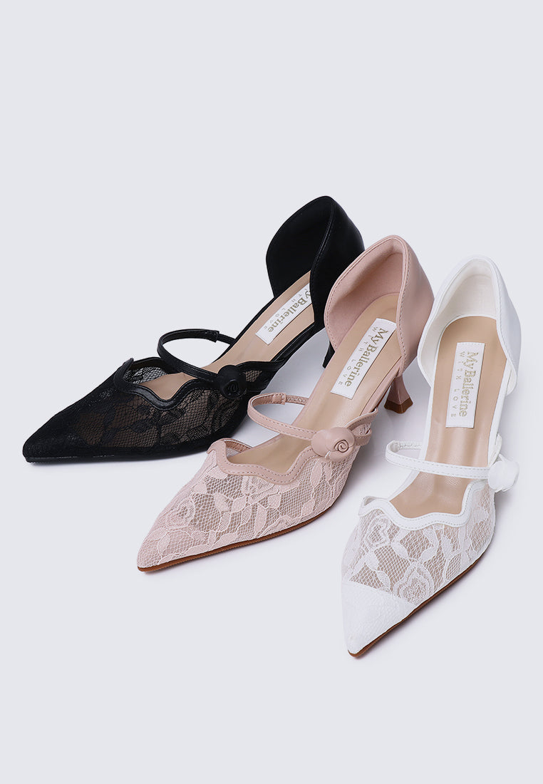 Timeless Blossoms Comfy Pumps In Ivory