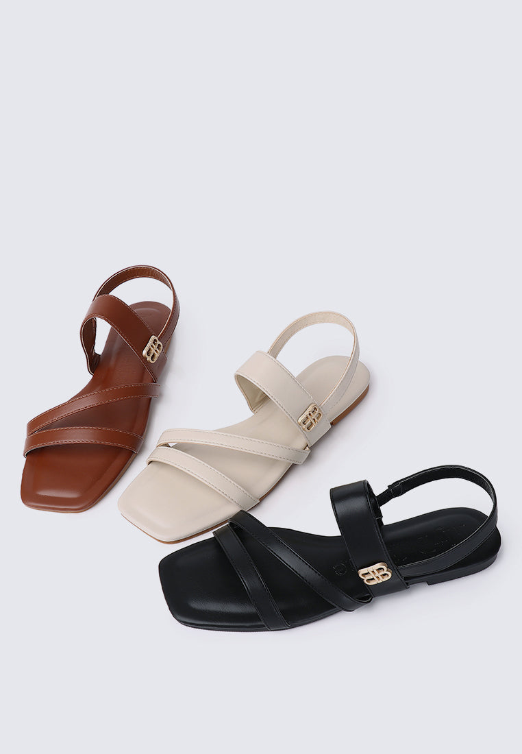 Bellissa Comfy Sandals In Almond