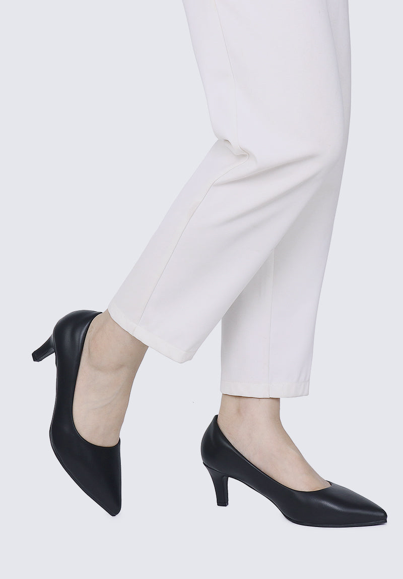 Alvina Widefit  Comfy Heels In Black