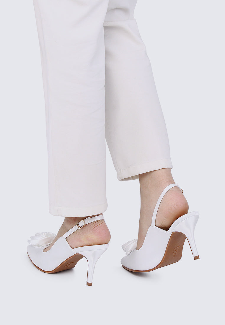 Whispers Of Petals Comfy Heels In White