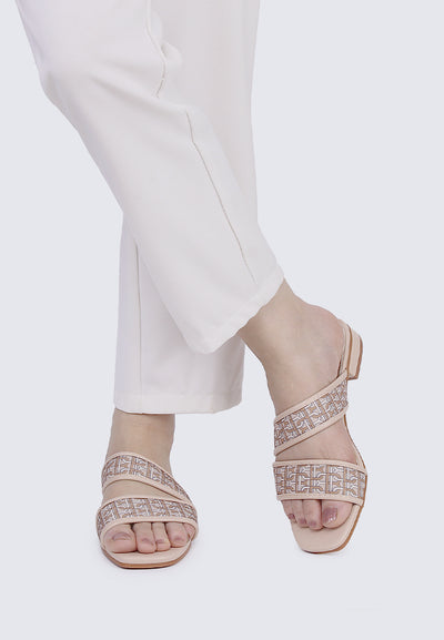 Myra Comfy Sandals In Almond