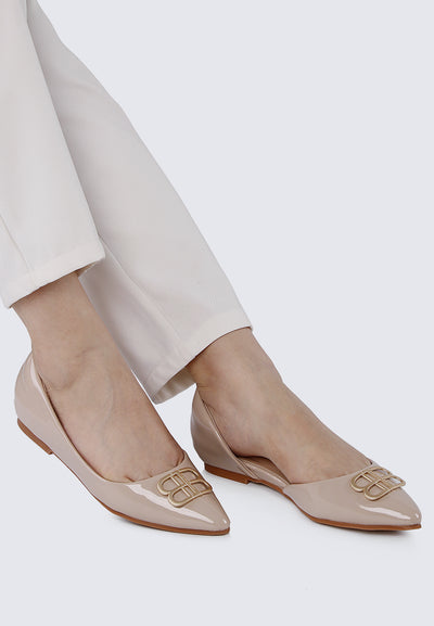 Amina Comfy Ballerina In Almond