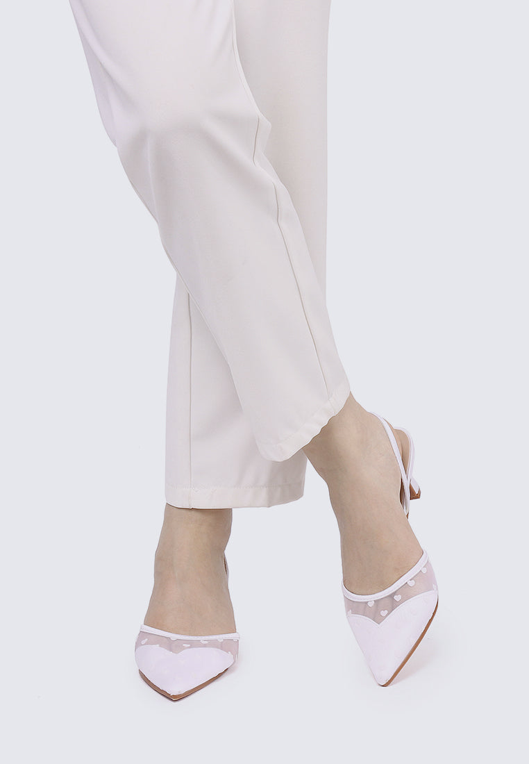 With Love Comfy Heels In White