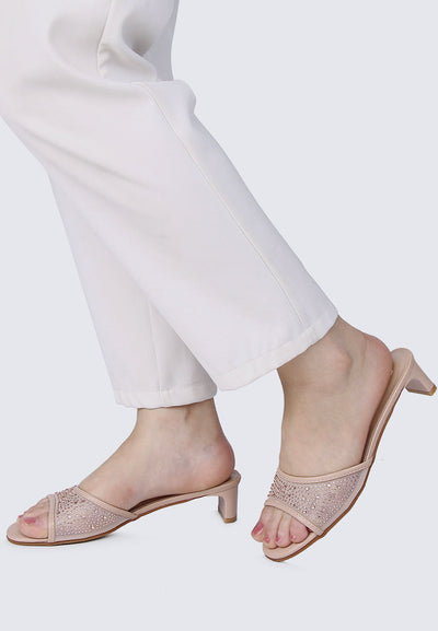 Devika Comfy Heels In Nude