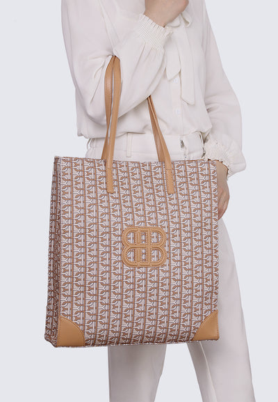 Melitta Printed Tote Bag In Almond