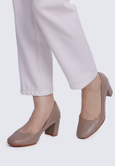 Pauline Comfy Heels In Taupe