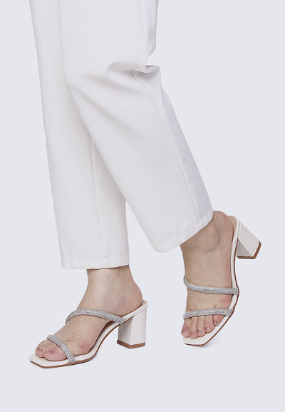 Delphine Comfy Heels In Pearl