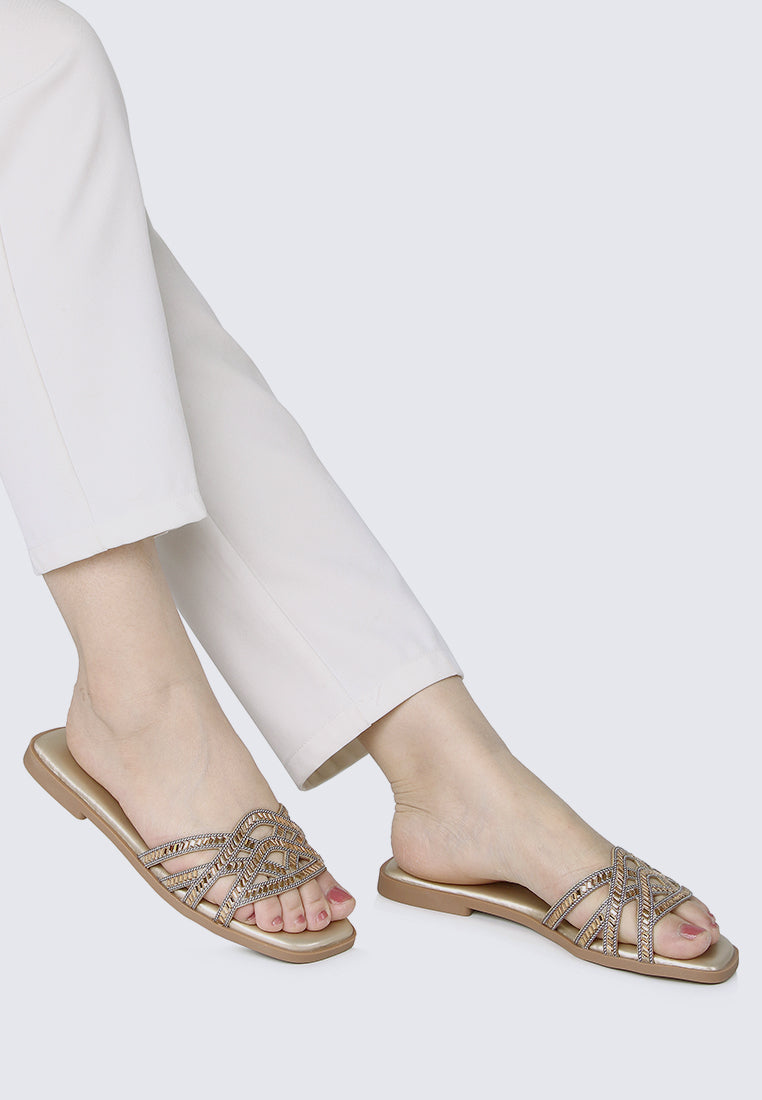 Rora Comfy Sandals In Gold