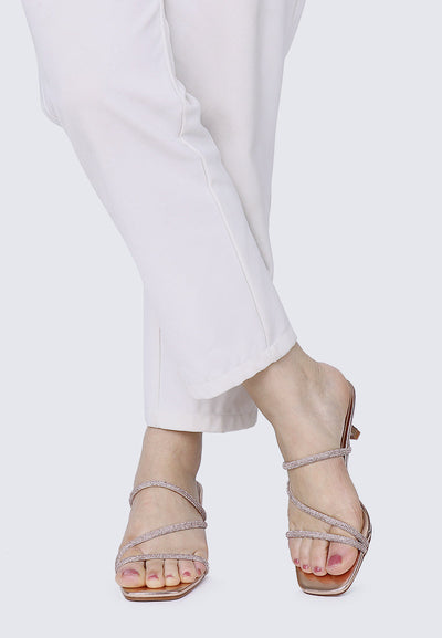 Zizura Comfy Heels In Rose Gold