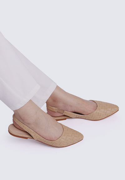 Kate Plait Comfy Ballerina In Tan