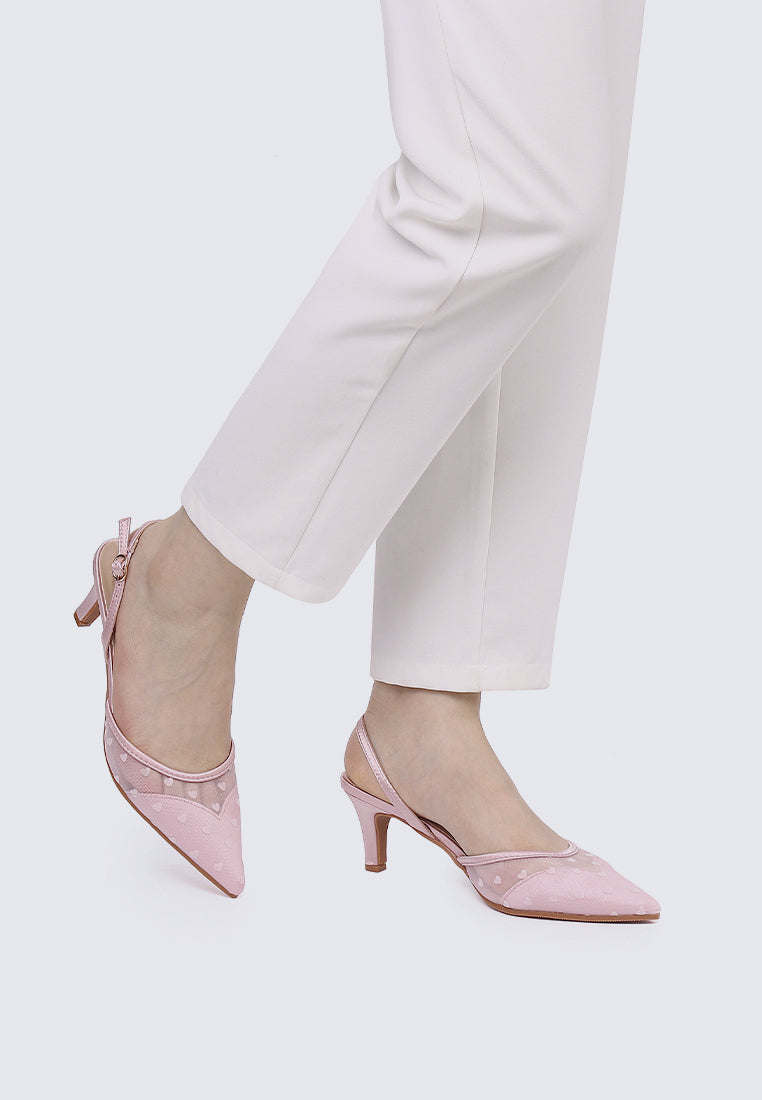 With Love Comfy Heels In Pink