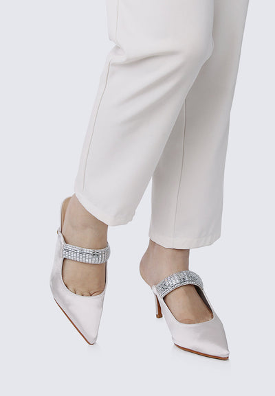 Ambre Comfy Heels In Silver