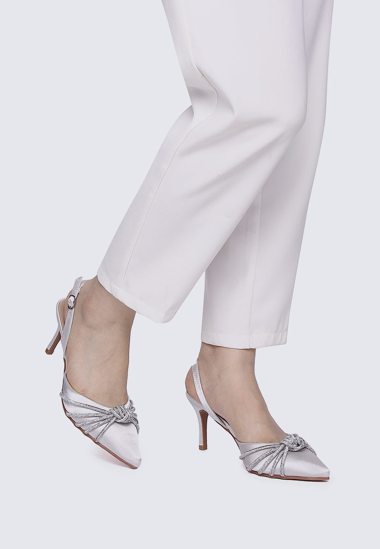 Arielle Comfy Heels In Silver Grey