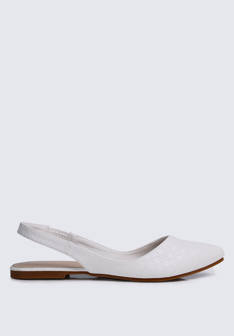 Kate Weave Comfy Ballerina In Off White
