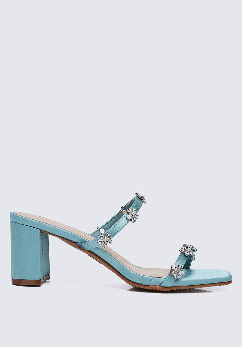 Kinley Comfy Heels In Teal Blue