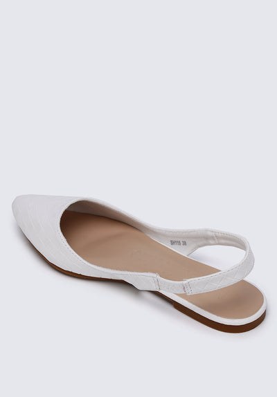 Kate Weave Comfy Ballerina In Off White