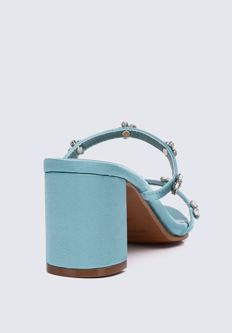 Kinley Comfy Heels In Teal Blue