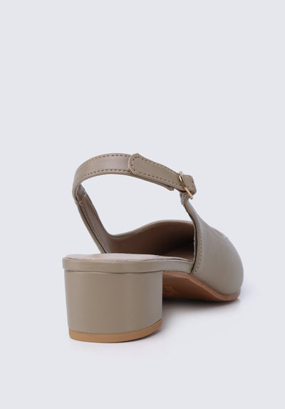 Valerie Comfy Heels In Taupe