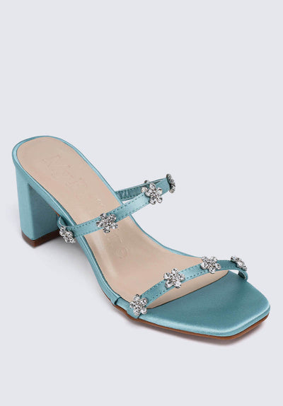 Kinley Comfy Heels In Teal Blue