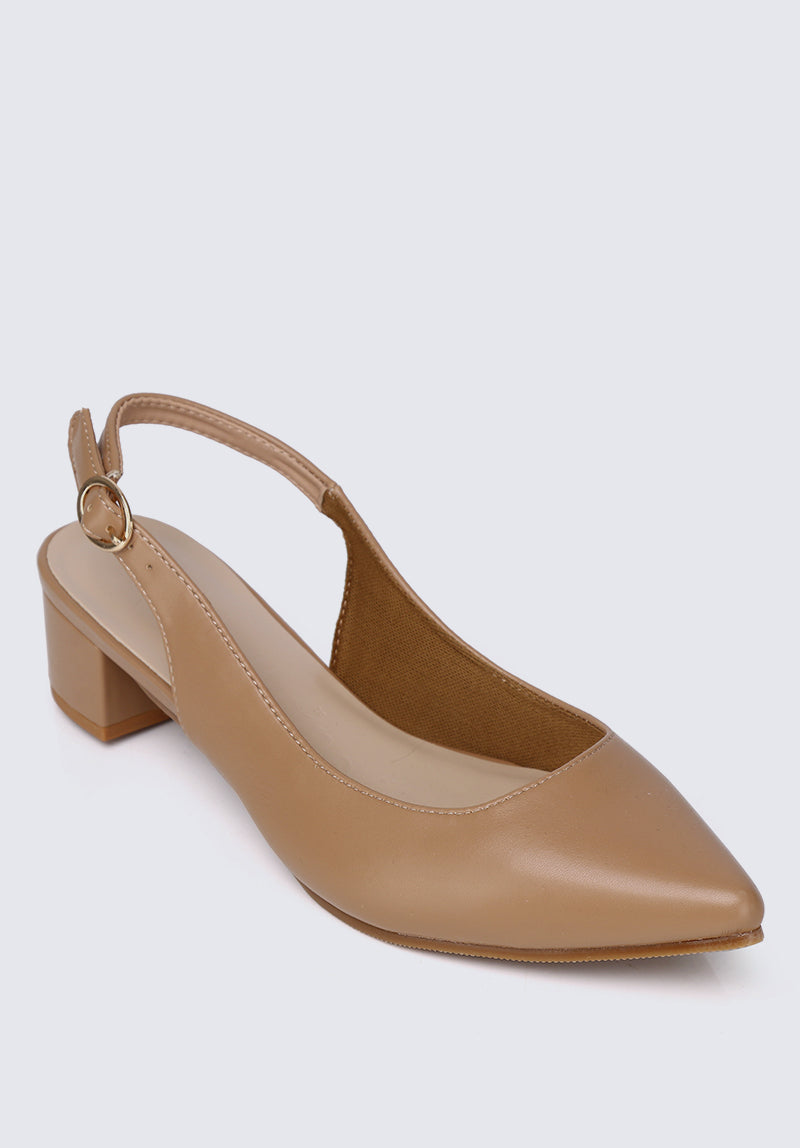 Valerie Comfy Heels In Tan