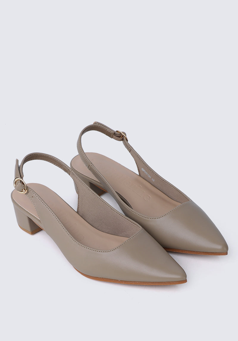 Valerie Comfy Heels In Taupe