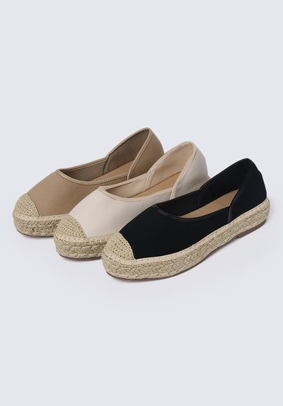 Lena Comfy Espadrilles In Off White