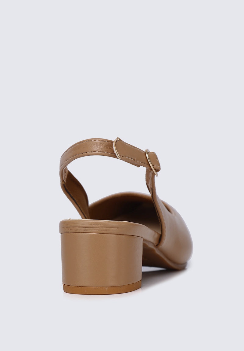 Valerie Comfy Heels In Tan