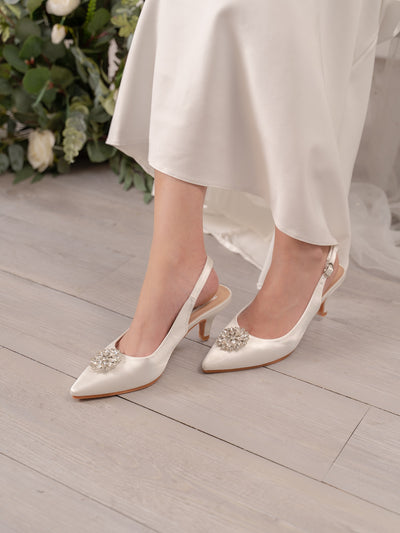 Jeannie Comfy Heels In Ivory