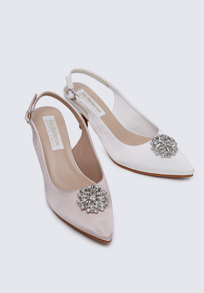 Jeannie Comfy Heels In Ivory