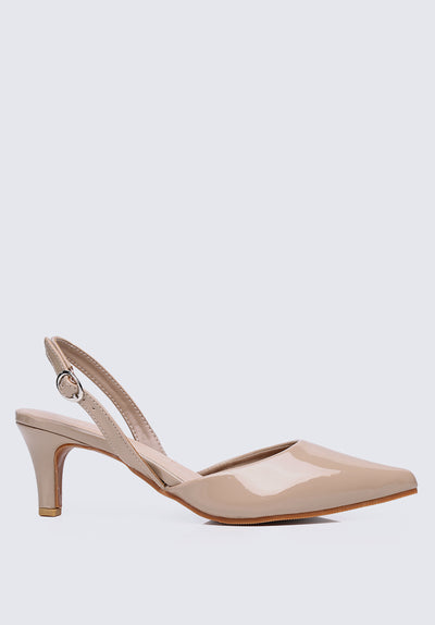 Vicky Comfy Heels In Almond