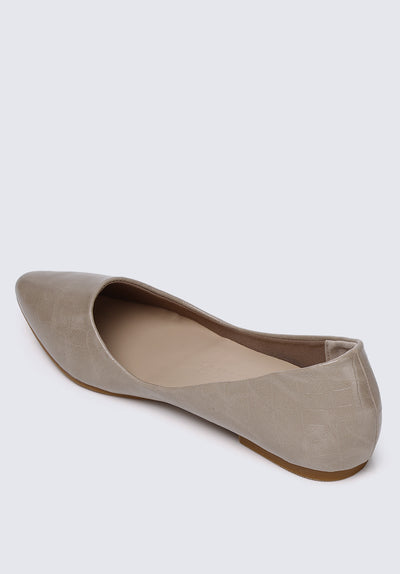 Cece Croc Comfy Ballerina In Taupe