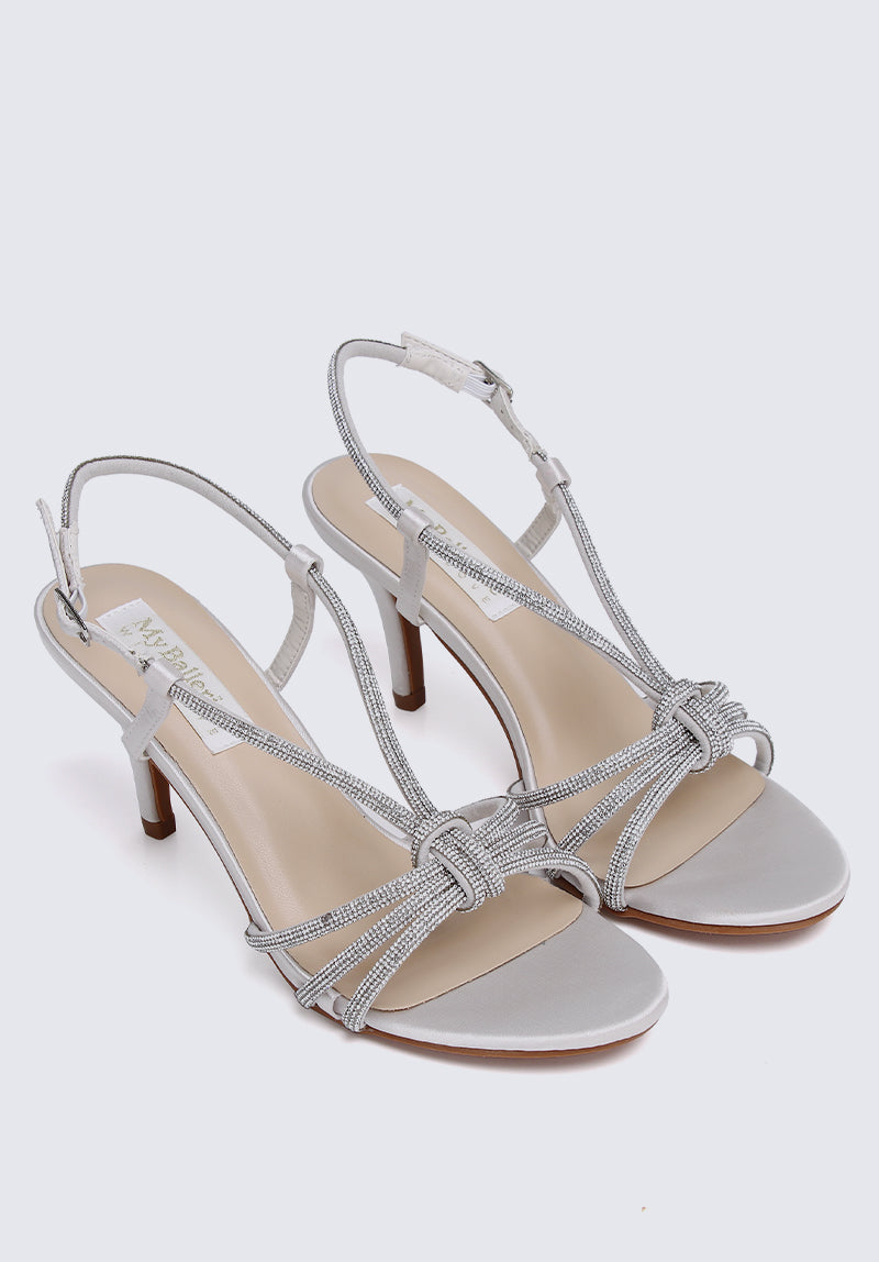 Alaia Comfy Heels In Silver Grey