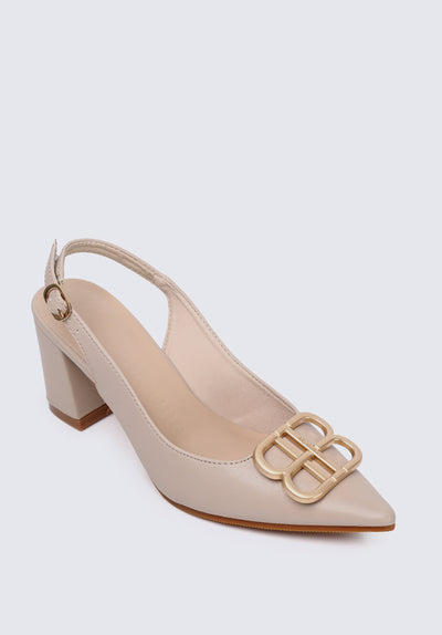 Betsy Comfy Heels  In Almond