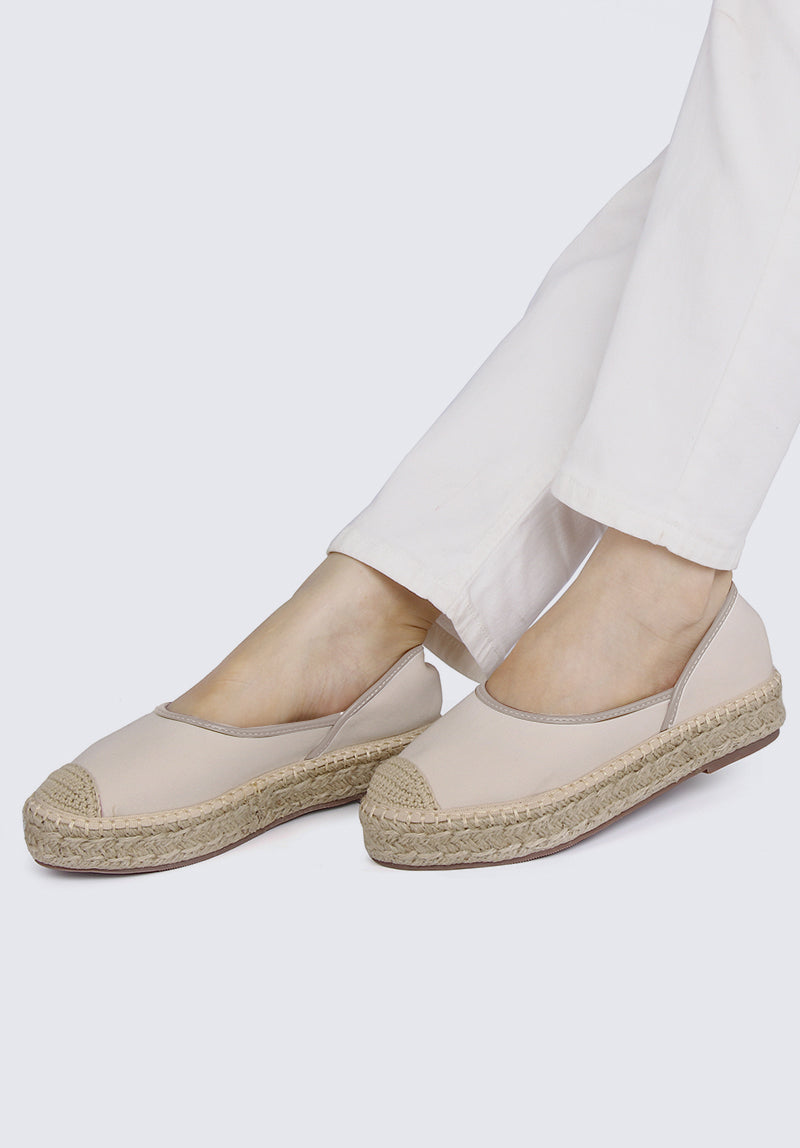 Lena Comfy Espadrilles In Off White